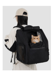 ファーストクラス猫用リュック - エボニーブラック - 情境照